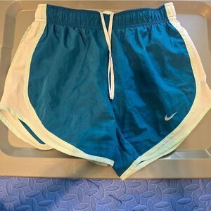 Nike Women's Dri-fit Tempo Shorts Size Small Teal Blue And White